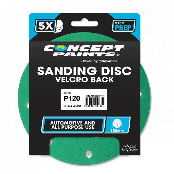 SANDING DISC - VELCRO - 15 HOLE - PKT 5