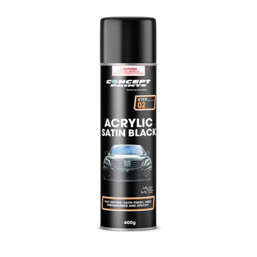 ACRYLIC SATIN BLACK AEROSOL - 400G
